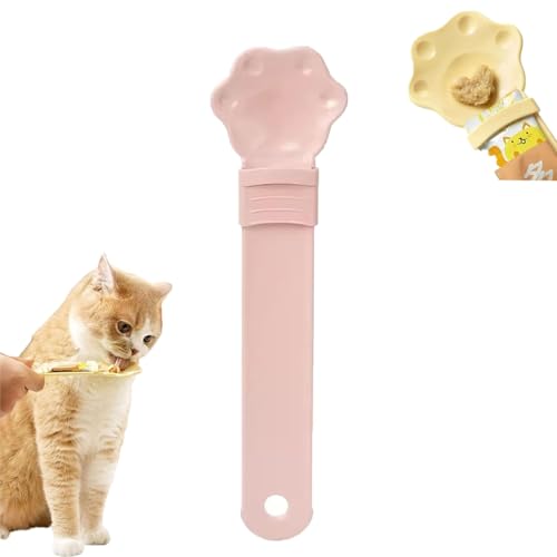 Cat Strip Happy Spoon, Happy Spoon for Cats, Cat Strip Feeder, Happy Cat Treat Spoon and Dispenser, Happy Spoon Cat Treat Feeder (Color : Pink) von JIAHEY