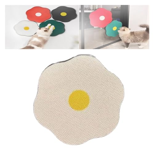 Flower Scratching Pad for Cats, Cat Nail File Scratcher, Vertical Wall Mounted Cat Scratch Pad, Cat Scratcher Cardboard Post, Furniture Protector (Color : White, Size : 1pc) von JIAHEY