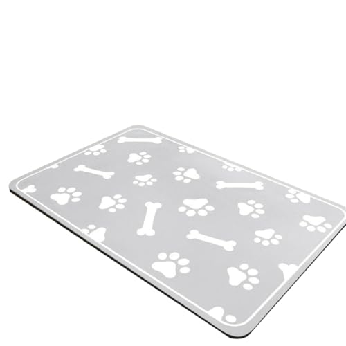 60x90cm rutschfeste Futternapf Unterlage für Haustier, Saugfähige Schnelltrocknend Hundenapf Unterlage,Anti-Rutsch Haustier Fütterung Matte Placemats per animali (Pattern2,30 * 40CM) von JIALING