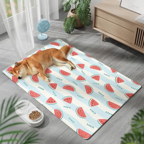 JIALING Haustier Kühlmatte mit Ungiftiges Gel, Doppelseitig waschbares Hundekühlkissen, Selbstkühlend Kratzfest, für Katzen und Hunde (A,65 * 90cm) von JIALING