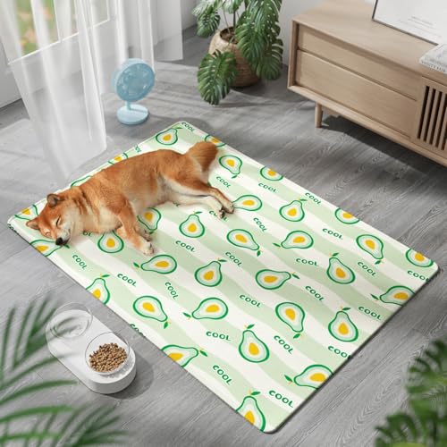 JIALING Haustier Kühlmatte mit Ungiftiges Gel, Doppelseitig waschbares Hundekühlkissen, Selbstkühlend Kratzfest, für Katzen und Hunde (C,65 * 90cm) von JIALING