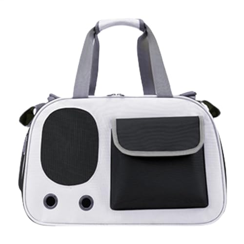 Transporttasche für Katze Hund,Reisetasche für Haustiere, 45x26x28cm, Faltbare Katzentransportbox, Hundetrage für Haustiere bis zu 7,7 kg (Schwarz) von JIALING