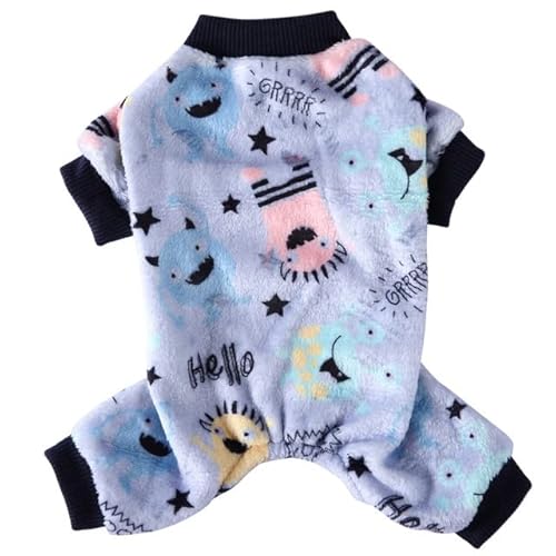 JIALIU Hundepyjamas Winterhundekleidung Drucken Warme Overalls Mantel Für Kleine Hunde Hündchen Katze Chihuahua Pommersche Kleidung Overalls von JIALIU