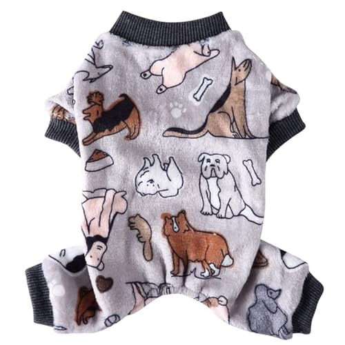 JIALIU Hundepyjamas Winterhundekleidung Drucken Warme Overalls Mantel Für Kleine Hunde Hündchen Katze Chihuahua Pommersche Kleidung Overalls von JIALIU