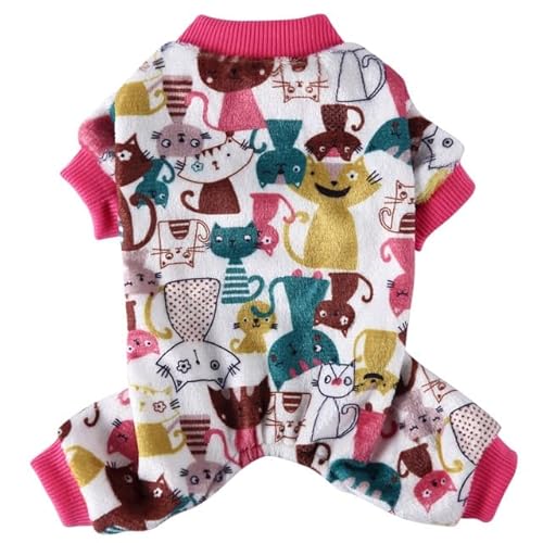 JIALIU Hundepyjamas Winterhundekleidung Drucken Warme Overalls Mantel Für Kleine Hunde Hündchen Katze Chihuahua Pommersche Kleidung Overalls von JIALIU