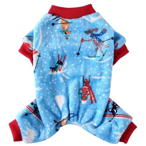 JIALIU Hundepyjamas Winterhundekleidung Drucken Warme Overalls Mantel Für Kleine Hunde Hündchen Katze Chihuahua Pommersche Kleidung Overalls von JIALIU