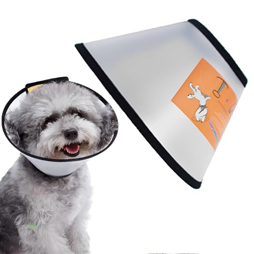 JIAMIAN Hundekegel Halsband, Verstellbar Haustier Halsband Anti-Bite Leck Wundkegel Heilen Schutzkragen, Elisabethanischer Kragen Schutzkragen Großer Hund (Halsumfang: 23-27cm) von JIAMIAN