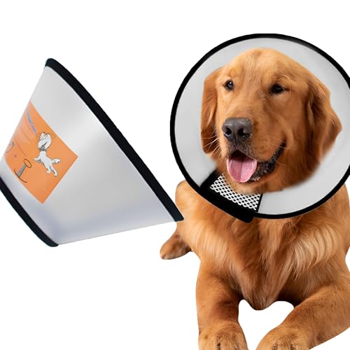 JIAMIAN Hundekegel Halsband, Verstellbar Haustier Halsband Anti-Bite Leck Wundkegel Heilen Schutzkragen, Elisabethanischer Kragen Schutzkragen Großer Hund (Halsumfang: 35-40cm) von JIAMIAN