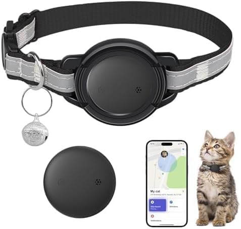 SmartTag Katzenhalsband (1 Pack), Mini Tracker Ohne ABO für Katze, (nur IOS) mit Reflektierendes GPS Katze Tracker Halsbänder, Tracking Standort von Haustieren, Arbeite mit Apple Find My von JIARUI