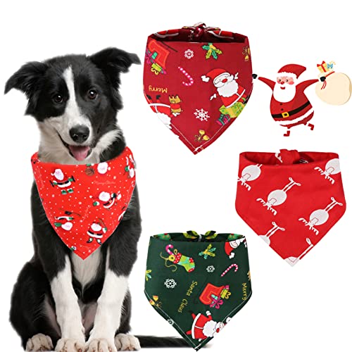 Haustier Bandanas,4 Stück Haustier Dreieck Lätzchen,Einstellbar Halstuch Hunde Seihnachten Haustier Bandana,für Weihnachten Haustier Halstuch Dekoratio von JIASHA