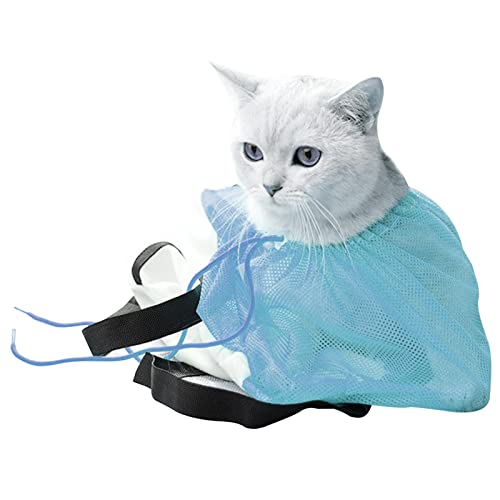 JIAWEIIY Badetasche für Katzen, verstellbarer Katzenwaschbeutel, Mehrzweck-Katzen-Dusche, atmungsaktive Netztasche zum Baden, Nageltrimmen, Ohren (B) von JIAWEIIY
