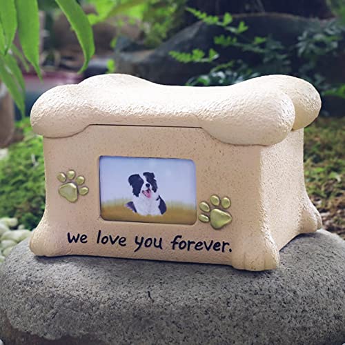 JIAWEIIY Haustierurne für Hunde und Katzen, Kunstharz, Asche, Andenken mit Bilderrahmen, "We Love You Forever Lettering For Your Loved Pets Memorials (A) von JIAWEIIY