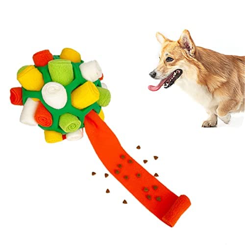 JIAWEIIY Interaktiver Hundespielzeugball, Kauspielzeug für Hunde, Futtermatte, Schnüffelball für Hunde, natürliche Futtersuche, Stimulationsspielzeug für kleine, mittelgroße Haustiere (B) (A) von JIAWEIIY