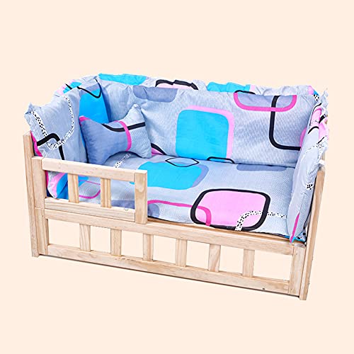 JIAYING Hundebetten Katzenbett Komfort-Zwinger Haustier-Bett-Massivholz Hundebett Erhöhtes Massivholz-Haustier-Bett, Für Indoor-Outdoor-katzenhunde, Mehrfache Far(Size:M（80×50×39CM）,Color:Grau) von JIAYING