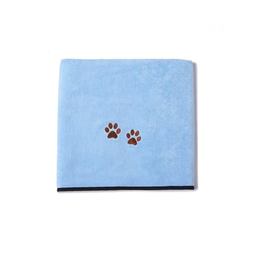 JIAZHOUHB Haustier-Badetuch, schnell trocknendes Hundehandtuch, weiches, saugfähiges Handtuch, geeignet für Katzen und Hunde, geeignet zum Baden und Pflegen von Haustieren (blau, 50 * 90) von JIAZHOUHB