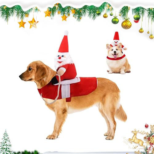 Hunde Weihnachtskostüm, Hundekostüm Weihnachten, Hund Weihnachtsmann Kostüm, Haustier Weihnachtskostüm für Katze und Hund mit Santa Claus Reiten auf Haustier Für Weihnachten, Party, Geburtstag (XL) Hunde Weihnachtskostüm, Hundekostüm Weihnachten, Hund Weihnachtsmann Kostüm, Haustier Weihnachtskostüm für Katze und Hund mit Santa Claus Reiten auf Haustier Für Weihnachten, Party, Geburtstag (XL) von JIEBAO