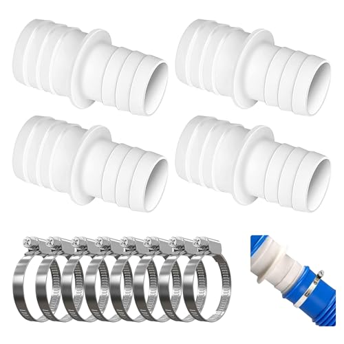 JIEBAO 4pcs Pool Schlauchverbinder mit 8 x Schlauchschellen, Schlauchadapter für 32mm auf 38mm Ø, Pool Schlauchadapter, Schlauchverbinder Adapter, Poolschlauch Adapter für Pool, Garten JIEBAO 4pcs Pool Schlauchverbinder mit 8 x Schlauchschellen, Schlauchadapter für 32mm auf 38mm Ø, Pool Schlauchadapter, Schlauchverbinder Adapter, Poolschlauch Adapter für Pool, Garten von JIEBAO