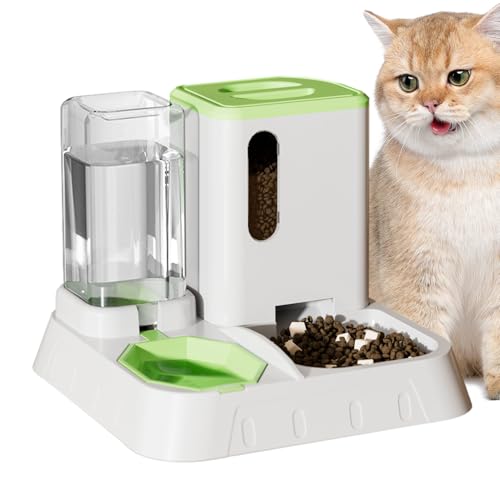 JIEBWCHA 2-in-1 Automatischer Futterspender Katze 30 X 30 X 26 cm Automatischer Katzenfutter Und Wasserspender Set Installation Und Demontage Einfach Rutschfestes Für Kleine Hunde, Welpen, Katzen JIEBWCHA 2-in-1 Automatischer Futterspender Katze 30 X 30 X 26 cm Automatischer Katzenfutter Und Wasserspender Set Installation Und Demontage Einfach Rutschfestes Für Kleine Hunde, Welpen, Katzen von JIEBWCHA