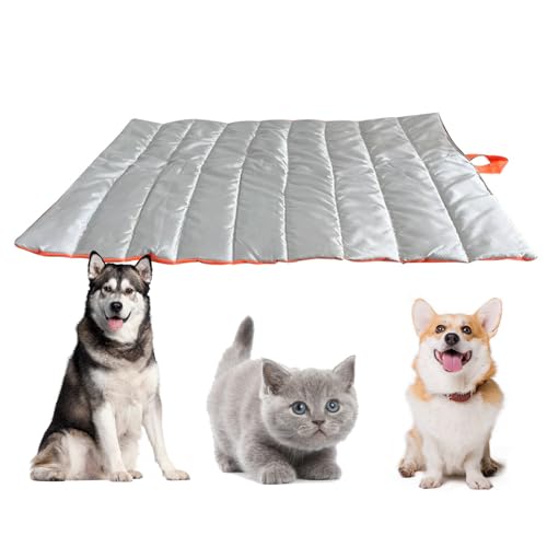 JIEBWCHA Hundebett Outdoor | Klappbare Kühlunterlage Für Hunde,Waschbare Welpenmatte Mit Tragegriff Für Heiße Tage Garten Camping Reisen Indoor Auto & Terrasse von JIEBWCHA