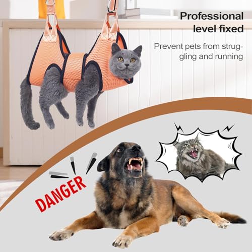 JIEBWCHA Hundepflege Hängematte - Krallenpflege Hängematte Für Hunde | Ergonomische Haustiervorrichtung Für Zuhause, Tierarztpraxis, Pflegehilfe Und Baden von JIEBWCHA