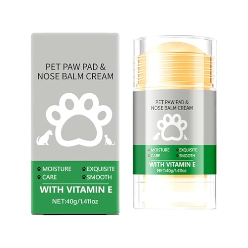 JIEBWCHA Hundepfoten Balsam, trockene rissige Hundeboten - 40g Gentle Hundepfotencreme,Lick Safe Welpenschutz Soother, natürliche Salbe, Katzenfußblockpflege für Hunde und Katzen JIEBWCHA Hundepfoten Balsam, trockene rissige Hundeboten - 40g Gentle Hundepfotencreme,Lick Safe Welpenschutz Soother, natürliche Salbe, Katzenfußblockpflege für Hunde und Katzen von JIEBWCHA