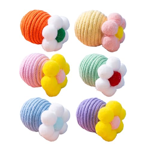 JIEBWCHA Katzenball, Kugeln für Katzen,6 Stück Katzenballspielzeug | Interaktive Jagd Teether Spielen bewegende Haustiervorräte für kleine Rassen, Kitty & Indoor JIEBWCHA Katzenball, Kugeln für Katzen,6 Stück Katzenballspielzeug | Interaktive Jagd Teether Spielen bewegende Haustiervorräte für kleine Rassen, Kitty & Indoor von JIEBWCHA