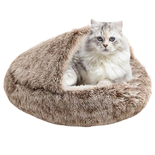JIEBWCHA Katzenbett - Muschelförmiges warmes Katzennest - Bequemes Bett für Indoor-Katzen, Winterwarme Katzen- und Hundehütte mit Bezug JIEBWCHA Katzenbett - Muschelförmiges warmes Katzennest - Bequemes Bett für Indoor-Katzen, Winterwarme Katzen- und Hundehütte mit Bezug von JIEBWCHA