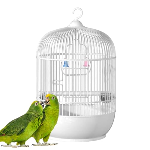 JIEBWCHA Papageienkäfig für den Außenbereich, Vogelkäfig, Eisen, runder Vogelkäfig, tragbarer Vogelkäfig mit Griff, Papageienträger, Reisekäfige für kleine Papageien, Kanarienvögel, Wellensittiche JIEBWCHA Papageienkäfig für den Außenbereich, Vogelkäfig, Eisen, runder Vogelkäfig, tragbarer Vogelkäfig mit Griff, Papageienträger, Reisekäfige für kleine Papageien, Kanarienvögel, Wellensittiche von JIEBWCHA