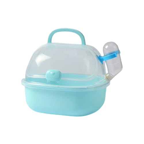 JIEBWCHA Tragbare Kleintiere Transportbox, Hamster Reisekäfig,20x18cm Transportbox Hamster Mit Wasserflasche, Small Reisekäfig Für Hamster, Leicht Zu Füttern Und Zu Reinigen Für Alle Kleinen Haustiere von JIEBWCHA
