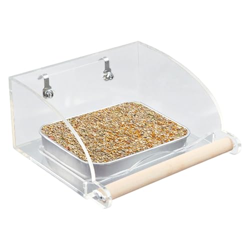 JIEBWCHA Vogelkäfig -Futterhäuschen, Innenvogelfutterlein - Clear Parrot Food Feeder Trinker | Parrot Food Bowl -Vorräte, interaktiver Futterspielzeug, Fütterung von Schalen für Cockatiel Eichhörnchen JIEBWCHA Vogelkäfig -Futterhäuschen, Innenvogelfutterlein - Clear Parrot Food Feeder Trinker | Parrot Food Bowl -Vorräte, interaktiver Futterspielzeug, Fütterung von Schalen für Cockatiel Eichhörnchen von JIEBWCHA