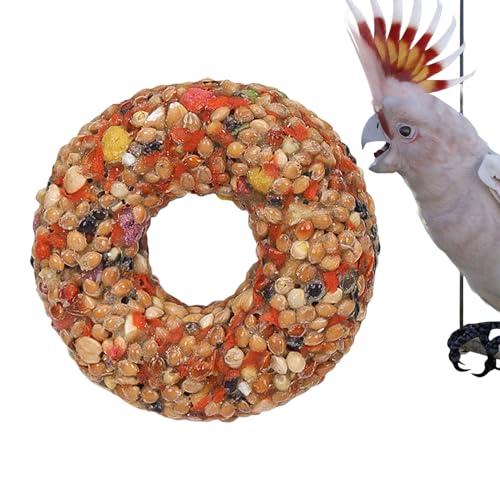 JIEBWCHA Vogelleckerlis - Spielzeug Für Wellensittiche | Knabberkorn Donut-Form Für Training & Futtersuche Bei Unzertrennlichen von JIEBWCHA