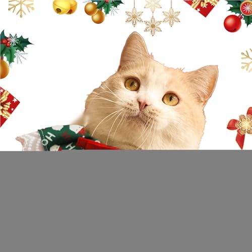 JIEBWCHA Weihnachtslätzchen für Haustiere, Weihnachtslätzchen für Hunde - Weiche weihnachtliche Hundehalstücher, verstellbare Hundelätzchen - Niedlicher, atmungsaktiver Haustierschal aus Spitze, von JIEBWCHA