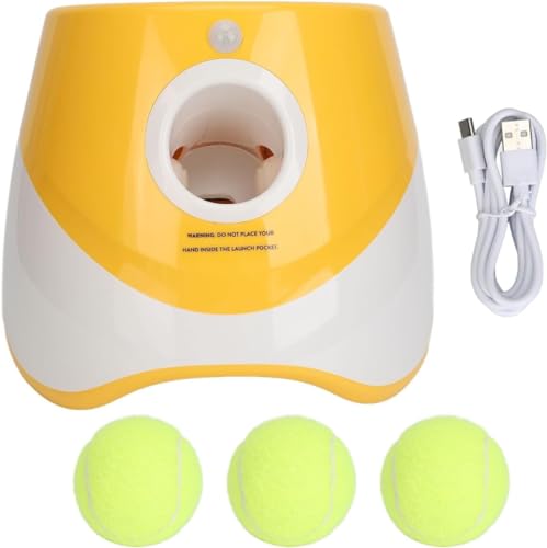 JIERUYI Ball Launcher Interaktives Hundespielzeug, Einstellbare Startdistanz Welpen Ballwerfer Maschine für Kleine Hunde Indoor Outdoor von JIERUYI