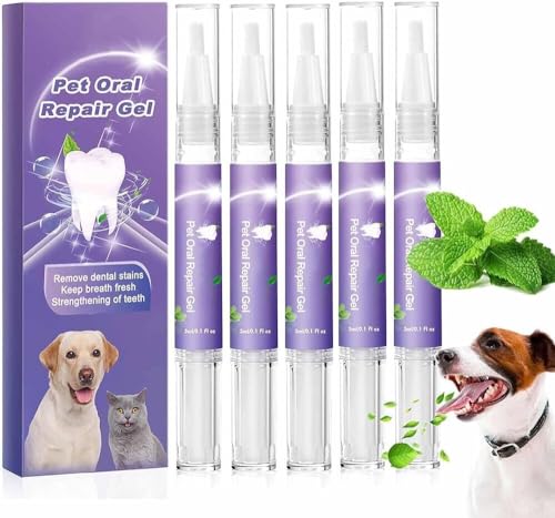 JIERUYI Oral Repair Gel für Haustiere, reduziert Plaque, Zahnsteinbildung, Atemerfrischer, kein Bürsten (5 Stück) von JIERUYI