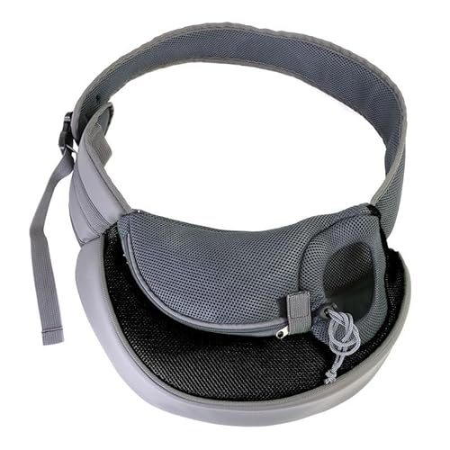 Pet Carrier Portable Dog Carrier Outdoor Travel Single Shoulder Bag Mesh Pouch Handbag (S,Black) von JIERUYI