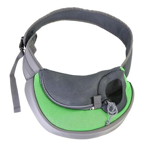 Pet Carrier Portable Dog Carrier Outdoor Travel Single Shoulder Bag Mesh Pouch Handbag (S,Green) von JIERUYI