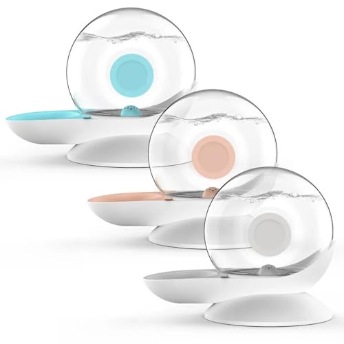 Schnecken Bubble Katze Wasserbrunnen Automatischer Haustier Wasserspender für Katzen Hunde Große Kapazität Katze Trinkschalen Haustierbedarf (Aqua Blau) von JIERUYI