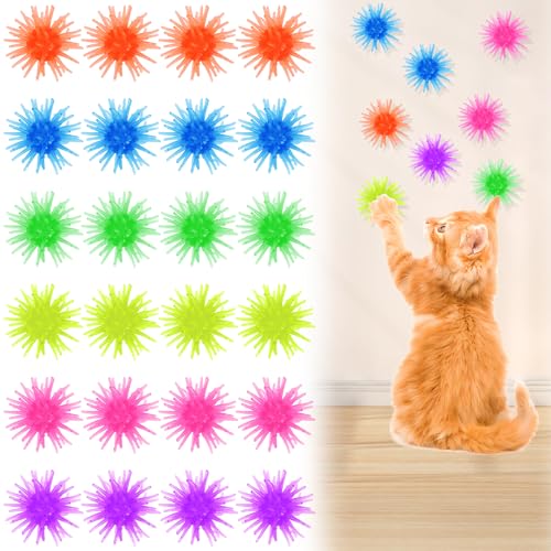 JIEYAO Interaktives Katzenspielzeug für Indoor-Katzen, 24 Stück, klebrige Katzenbälle, Spielzeug an der Wand, selbstrollender Scritter-Ball, Katzenspielzeug, Stimulationsspielzeug für selbstspielende JIEYAO Interaktives Katzenspielzeug für Indoor-Katzen, 24 Stück, klebrige Katzenbälle, Spielzeug an der Wand, selbstrollender Scritter-Ball, Katzenspielzeug, Stimulationsspielzeug für selbstspielende von JIEYAO