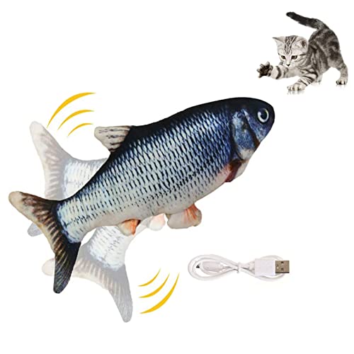 JIEYUCHU Katzenspielzeug Fisch Elektrisch, Katze Spielzeug, Katze Interaktive Spielzeug, Waschbares Plüschspielzeug mit USB-Kabel für Katze und Haustiere zum Spielen Treten JIEYUCHU Katzenspielzeug Fisch Elektrisch, Katze Spielzeug, Katze Interaktive Spielzeug, Waschbares Plüschspielzeug mit USB-Kabel für Katze und Haustiere zum Spielen Treten von JIEYUCHU