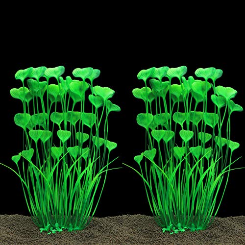 JIH Kunststoff-Pflanzen für Aquarium, hohe künstliche Pflanzen für Aquarien, Dekoration, 39,6 cm, 2 Stück (grün) von JIH