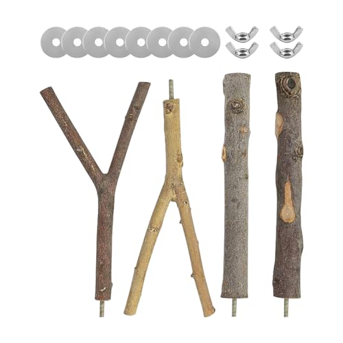 4 Stück große Holz-Sitzstangen für Papageien, Vogelsitzstangen, Naturholz, lange Vogelkäfig-Äste, Sitzstangen, Papageien-Spielständer, Liebesvögel, Spielzeug 4 Stück große Holz-Sitzstangen für Papageien, Vogelsitzstangen, Naturholz, lange Vogelkäfig-Äste, Sitzstangen, Papageien-Spielständer, Liebesvögel, Spielzeug von JIHUOO
