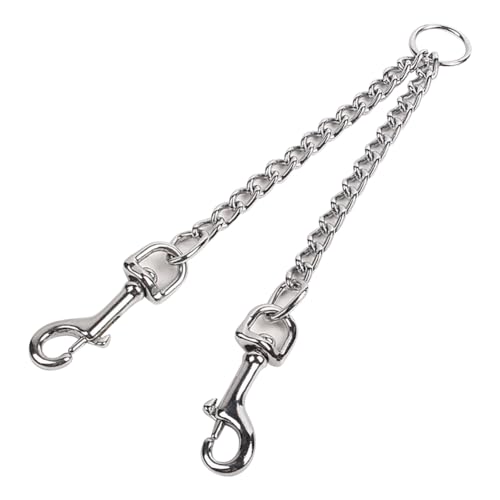 Doppel-Hundeleine, 2 Hundeleinen, 2 Hundeleine, Metall-Leine, kurze Hundeleine, Trainingsleine, robuste Hundeleine für große, mittelgroße und kleine Hunde, 50 cm Doppel-Hundeleine, 2 Hundeleinen, 2 Hundeleine, Metall-Leine, kurze Hundeleine, Trainingsleine, robuste Hundeleine für große, mittelgroße und kleine Hunde, 50 cm von JIHUOO