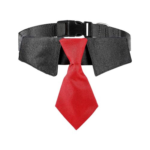 Hundehalsband, groß, verstellbar, Haustier-Fliege, Halsband, Welpen, rote Fliege, Katzenhalsband, Welpenpflege, Krawatte mit Schnalle für kleine Hunde und Katzen Hundehalsband, groß, verstellbar, Haustier-Fliege, Halsband, Welpen, rote Fliege, Katzenhalsband, Welpenpflege, Krawatte mit Schnalle für kleine Hunde und Katzen von JIHUOO