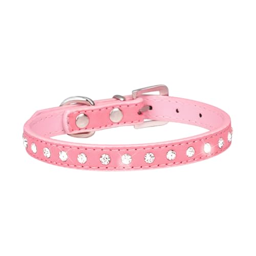 Hundehalsband aus PU-Leder, für kleine Hunde, Strass-Halsband, weich, rosa, Welpenhalsband, Kristall, verstellbar, glitzernd, ausgefallenes Haustierhalsband, Party, Katzenhalsband, Geburtstag, Hundehalsband aus PU-Leder, für kleine Hunde, Strass-Halsband, weich, rosa, Welpenhalsband, Kristall, verstellbar, glitzernd, ausgefallenes Haustierhalsband, Party, Katzenhalsband, Geburtstag, von JIHUOO