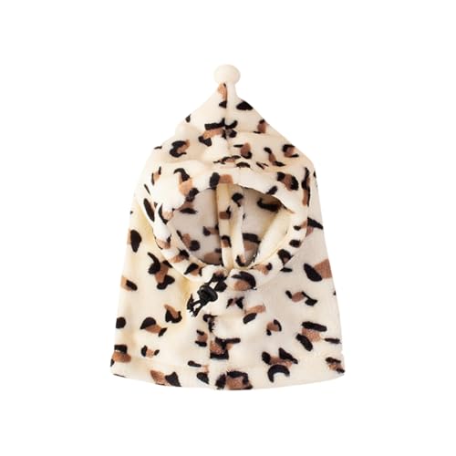 Hundemütze mit Leopardenmuster, warme Mütze, Flanell, Wintermütze, Haustier-Ohrenwärmer, Schal, Hunde-Kopfwickel, Beanie, Haustierkostüm, Winterohrschutz, Größe S Hundemütze mit Leopardenmuster, warme Mütze, Flanell, Wintermütze, Haustier-Ohrenwärmer, Schal, Hunde-Kopfwickel, Beanie, Haustierkostüm, Winterohrschutz, Größe S von JIHUOO