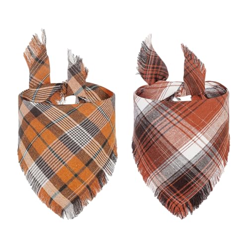 JIHUOO 2 Stück karierte Haustierhalstücher, große Herbst-Hundehalstücher, Thanksgiving, Haustier-Schal, Herbst, Welpen, Katzen, Halloween, Halstücher, Dreieck-Lätzchen mit Quastenrändern, für Jungen, JIHUOO 2 Stück karierte Haustierhalstücher, große Herbst-Hundehalstücher, Thanksgiving, Haustier-Schal, Herbst, Welpen, Katzen, Halloween, Halstücher, Dreieck-Lätzchen mit Quastenrändern, für Jungen, von JIHUOO