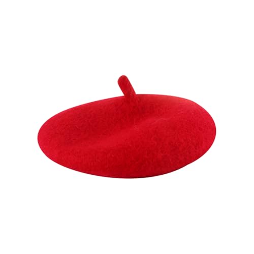 JIHUOO Baskenmütze für kleine Hunde, modische Mütze, niedliche Katze, Hundekostüm, Kopfbedeckung, Katzenparty, Hut, französisches Haustierkostüm, Kopfbedeckung, Haustierfotografie, Requisite, Rot von JIHUOO