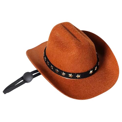 JIHUOO Cowboyhut für kleine Haustiere, Katze, Cowgirl-Hut, Cosplay, Party, Hund, Halloween-Kostüm, Mütze, Western-Kostüm, Haustier-Hut, Halloween-Kopfbedeckung mit verstellbarem Riemen, Braun JIHUOO Cowboyhut für kleine Haustiere, Katze, Cowgirl-Hut, Cosplay, Party, Hund, Halloween-Kostüm, Mütze, Western-Kostüm, Haustier-Hut, Halloween-Kopfbedeckung mit verstellbarem Riemen, Braun von JIHUOO
