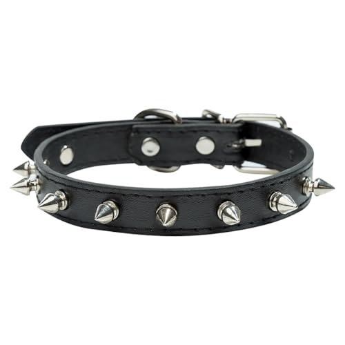 JIHUOO Hundehalsband aus PU-Leder, Nieten, modisch, verstellbar, klein, männlich, Welpenhalsband, Hundehalsband, dekoratives Haustierhalsband, Kätzchen, Geburtstag, Größe M JIHUOO Hundehalsband aus PU-Leder, Nieten, modisch, verstellbar, klein, männlich, Welpenhalsband, Hundehalsband, dekoratives Haustierhalsband, Kätzchen, Geburtstag, Größe M von JIHUOO