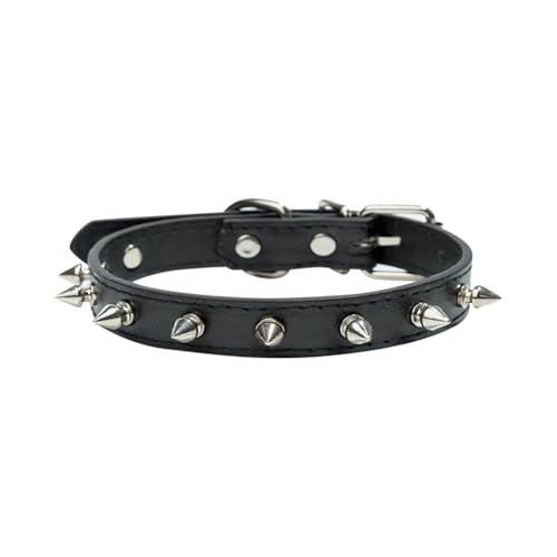 JIHUOO Hundehalsband aus PU-Leder, Nieten, modisch, verstellbar, klein, männlich, Welpenhalsband, Hundehalsband, dekoratives Haustierhalsband, Kätzchen, Geburtstag, klein JIHUOO Hundehalsband aus PU-Leder, Nieten, modisch, verstellbar, klein, männlich, Welpenhalsband, Hundehalsband, dekoratives Haustierhalsband, Kätzchen, Geburtstag, klein von JIHUOO